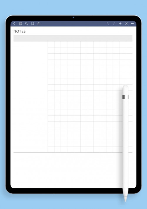 iPad & Android Cornell Notes Squared Paper Template