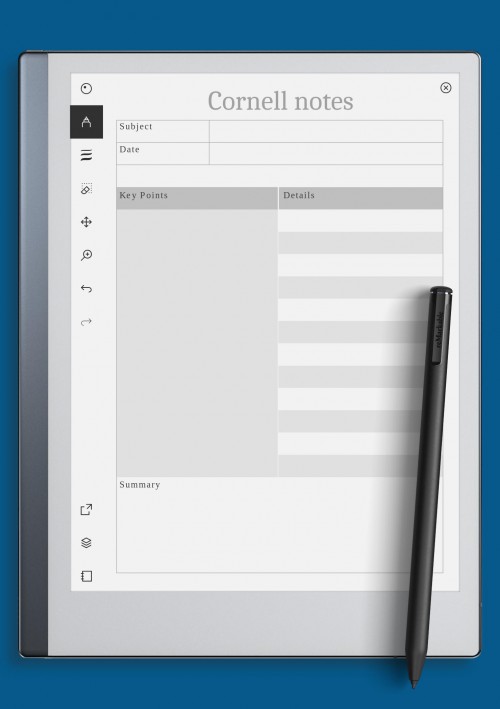 reMarkable New Cornell Notes Template