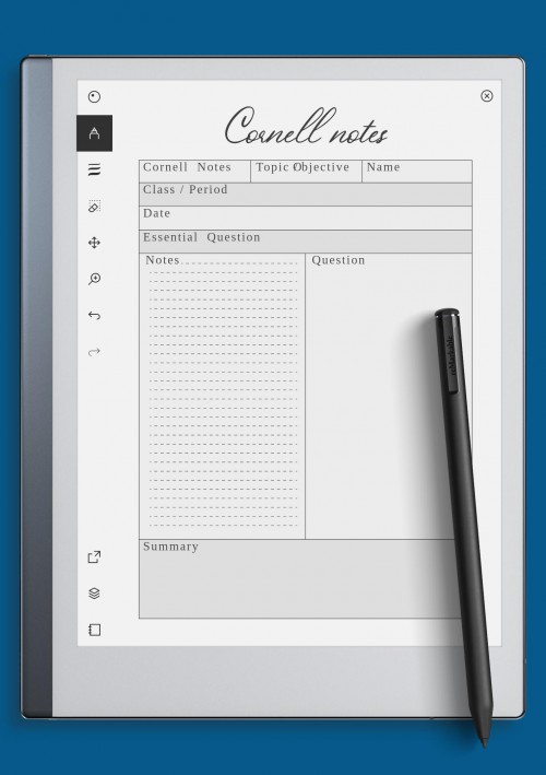 reMarkable Cornell Notes Worksheet Template