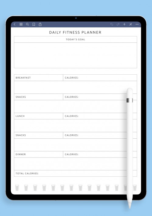 Daily Fitness Planner Template for Notability