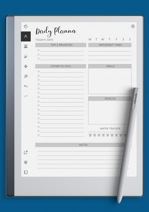 reMarkable Daily Plan Template