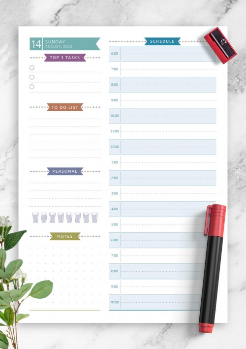 August 2022 Dated Daily Planner - Casual Style