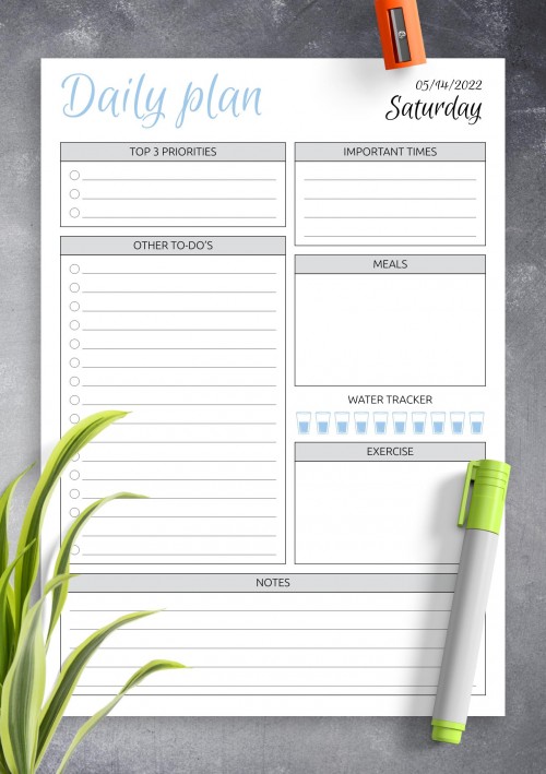 Daily Schedule Templates - Download Printable PDF