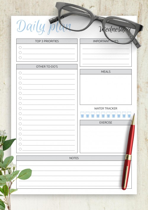 Daily Schedule Templates Download Printable PDF