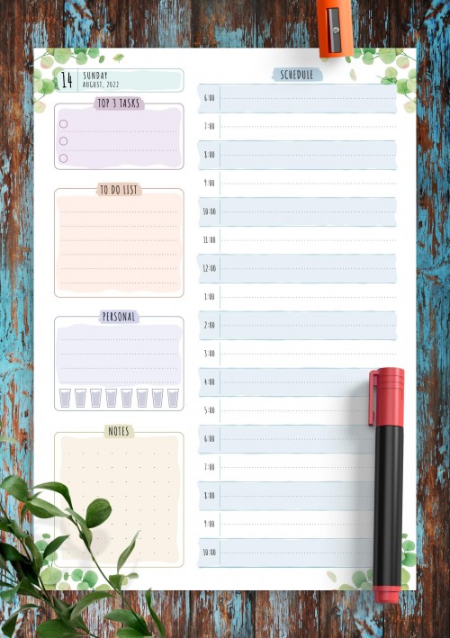 August 2022 Dated Daily Planner - Floral Style