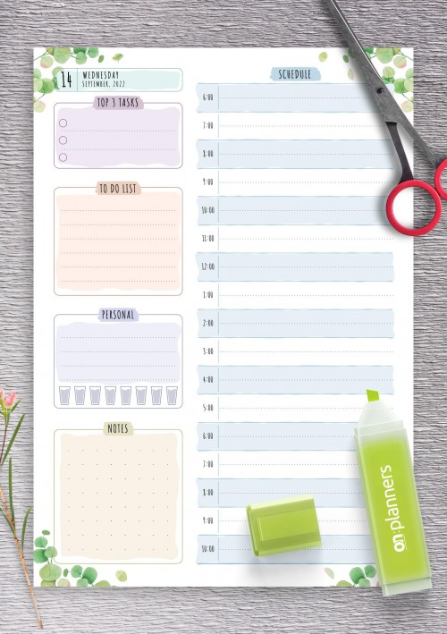 September 2022 Dated Daily Planner - Floral Style