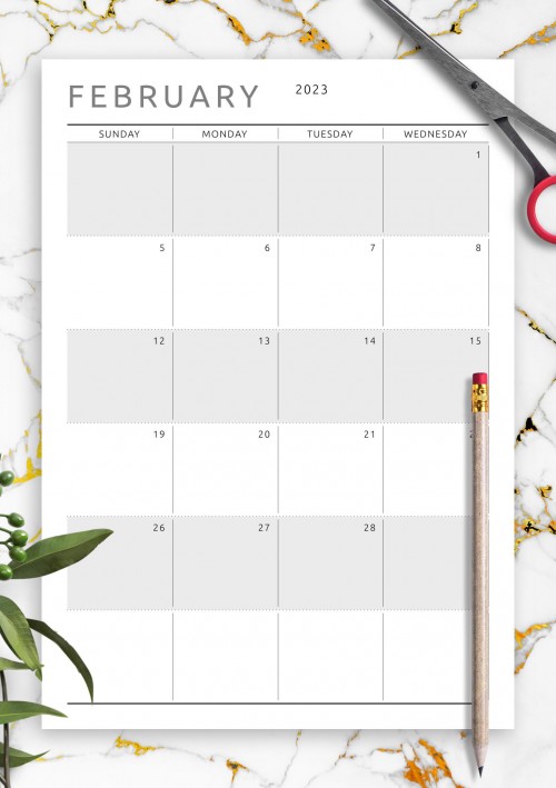 Dated February 2023 Calendar - Original Style