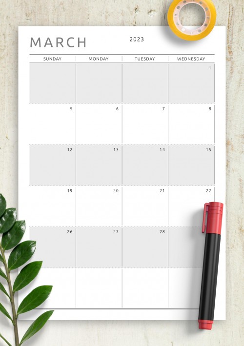 March 2023 Calendar Templates - Download PDF