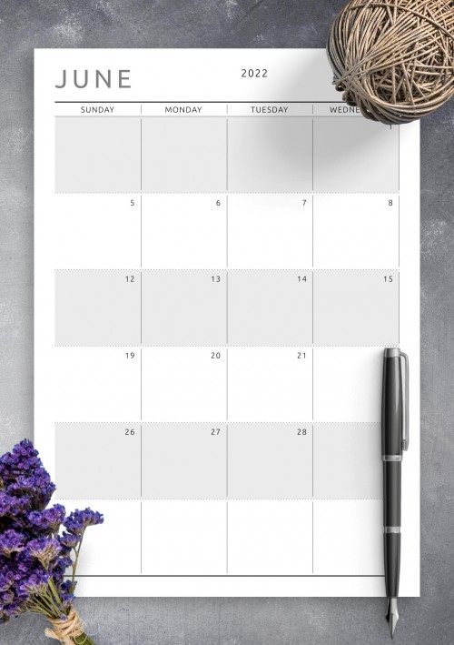Dated June 2022 Calendar - Original Style