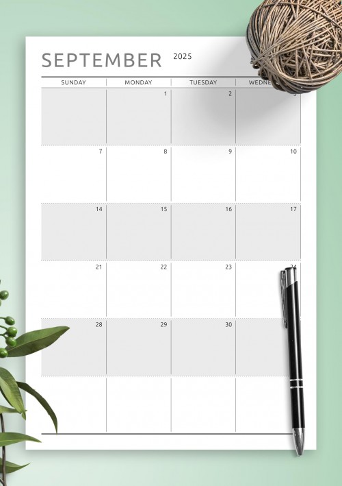 Dated September 2025 Calendar - Original Style
