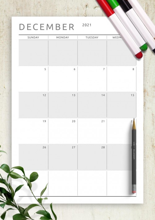 Dated December 2021 Calendar - Original Style