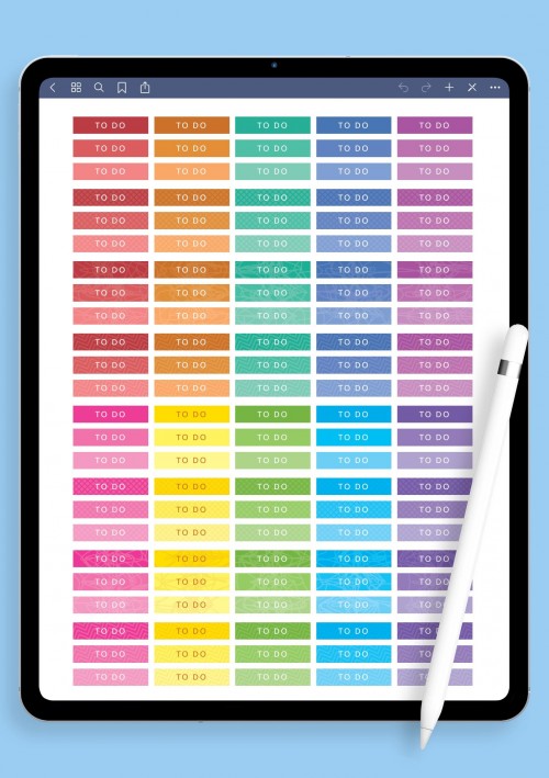 To Do Label Stickers Pack for iPad: GoodNotes, Notability, Samsung Notes