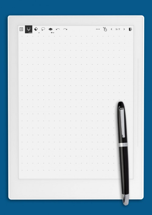 Supernote A6X Dot Grid Paper with 5 mm spacing Template
