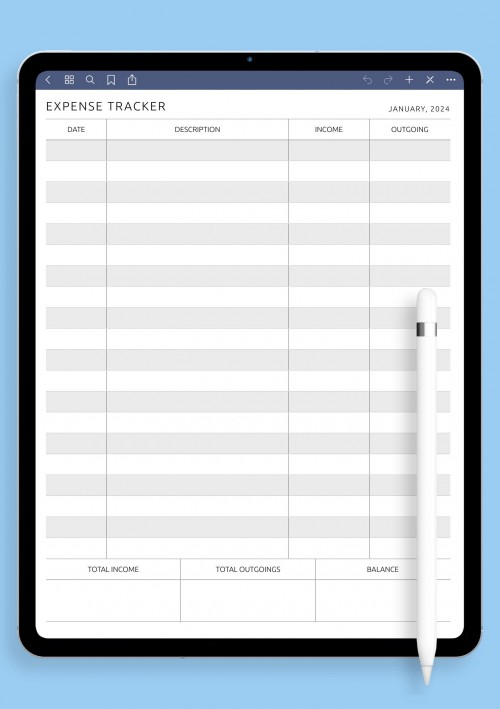 Expense Tracker - Original Style Template for GoodNotes