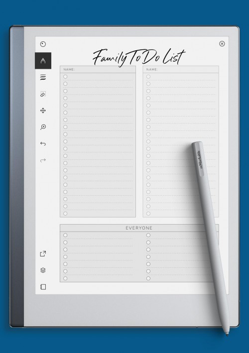 reMarkable Family To Do List for Two Persons