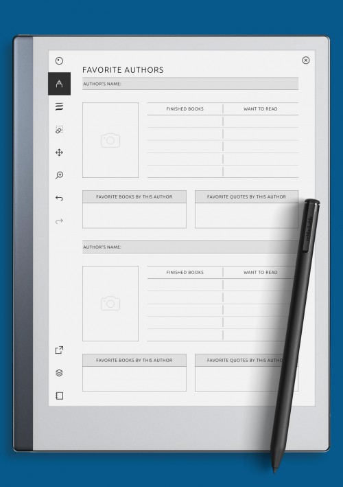 reMarkable Favorite Authors Template
