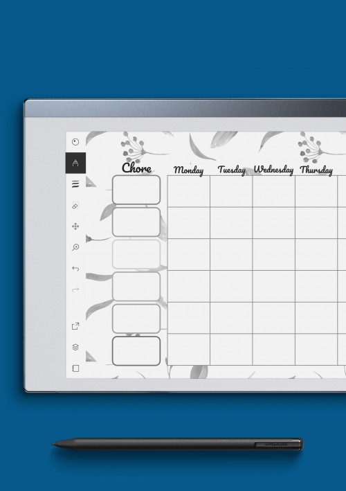 reMarkable Floral Chore Chart Template