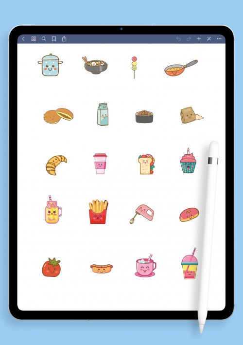 Funny Food Sticker Pack for iPad: GoodNotes, Notability, Samsung Notes