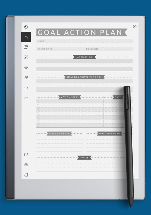 reMarkable Goal Action Plan - Casual Style