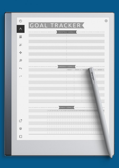 reMarkable Goal Tracker Template - Casual Style 