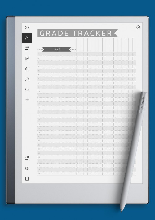 reMarkable Gradebook Template - Casual Style