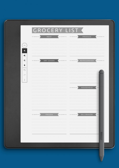 Kindle Scribe Grocery List Template - Casual Style
