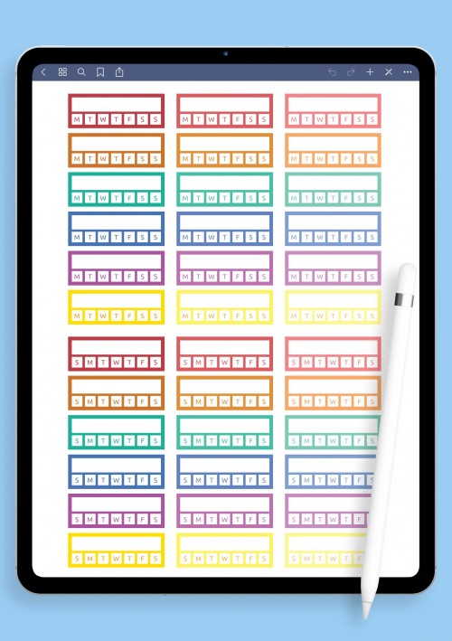 Habit Tracker Sticker Pack for iPad: GoodNotes, Notability, Samsung Notes