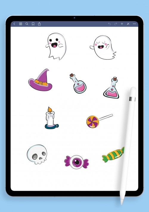 iPad Halloween Party Sticker Pack (GoodNotes / Notability / Samsung Notes)