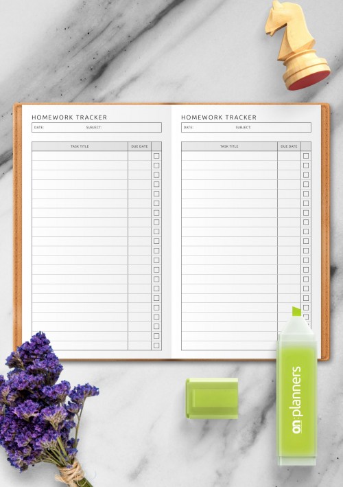 Travelers Notebook - Homework Tracker With Checklist