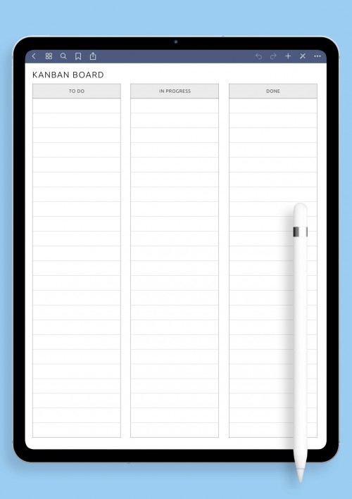 Kanban Board Template for iPad & Android