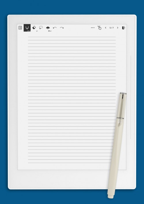 Lined Paper Template 5mm for Supernote