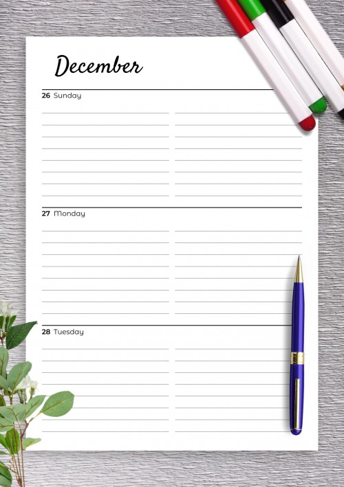 Weekly Calendar Templates - Download Printable PDF