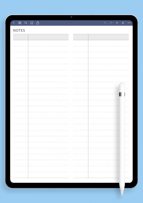 Notability List 2-Column Template
