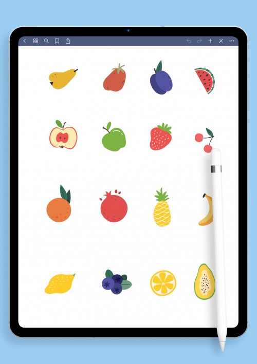 Lovely Fruits Sticker Pack for iPad