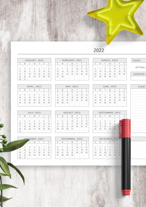 2022 Menstrual Cycle Calendar Template