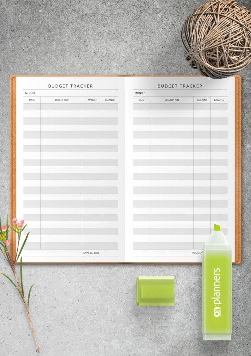 Monthly budget tracker TN template