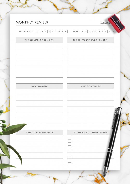 August 2025 Review Template