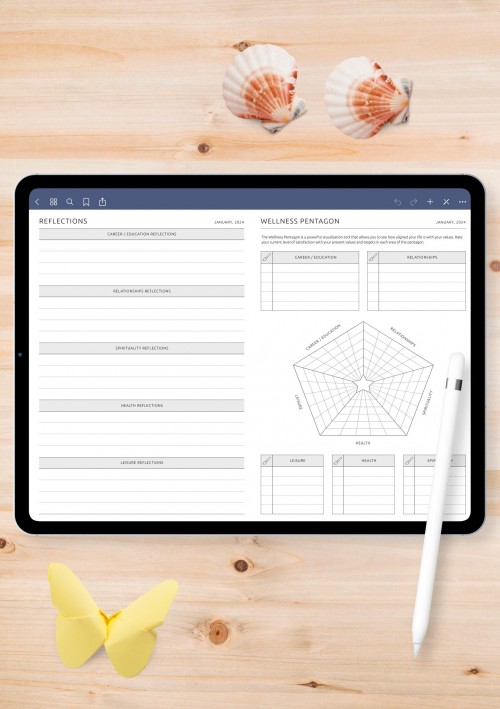 iPad Pro Template Monthly Wellness Reflections