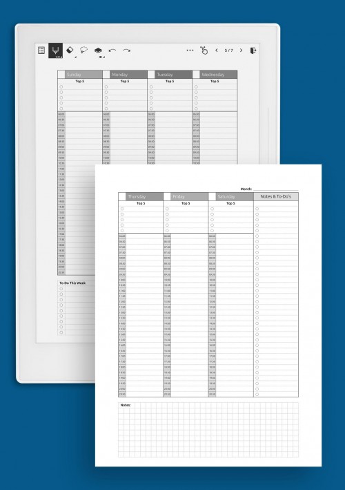 Supernote A5X weekly planner with todo list template