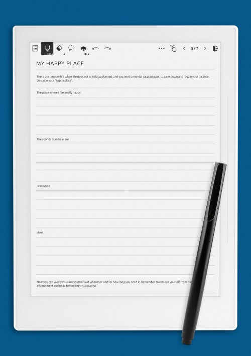 My Happy Place Template for Supernote A6X
