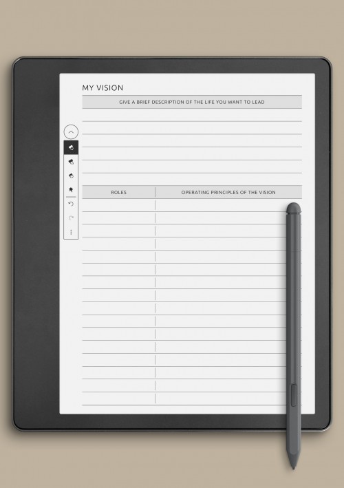 My Vision Template template for Kindle Scribe