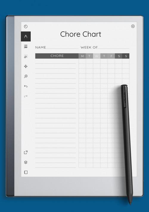 reMarkable Personal Chore Chart Template