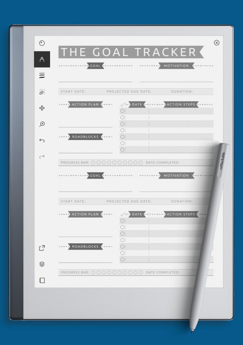 reMarkable Personal Goal Tracker - Casual Style