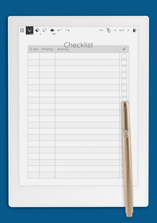 Supernote Priority Checklist Template