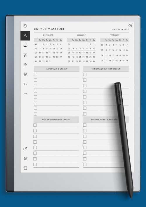 reMarkable Priority Matrix Planner