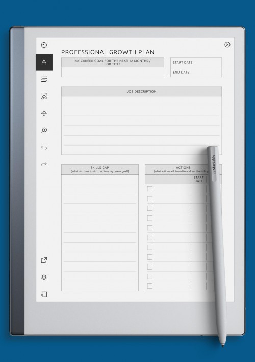reMarkable Professional Growth Plan Template