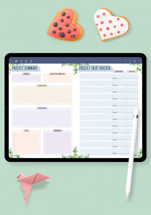 iPad Pro Project Planning - Floral Style Template