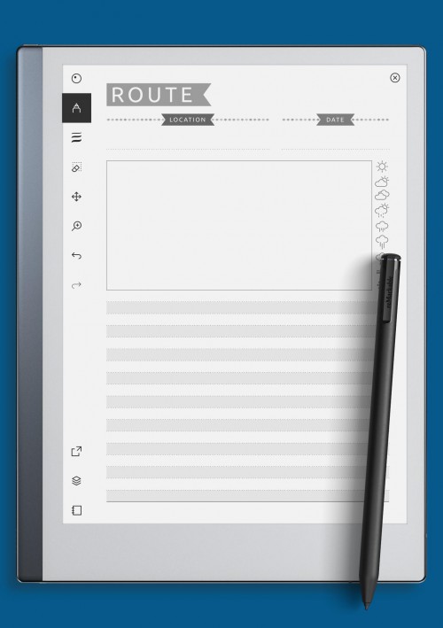 reMarkable Route Planning Template - Casual Style