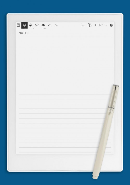 Ruled Grid Bottom Template for Supernote A5X
