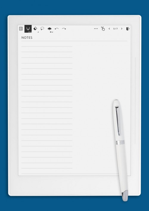 Supernote Device Ruled Grid Left Template